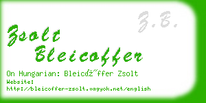 zsolt bleicoffer business card